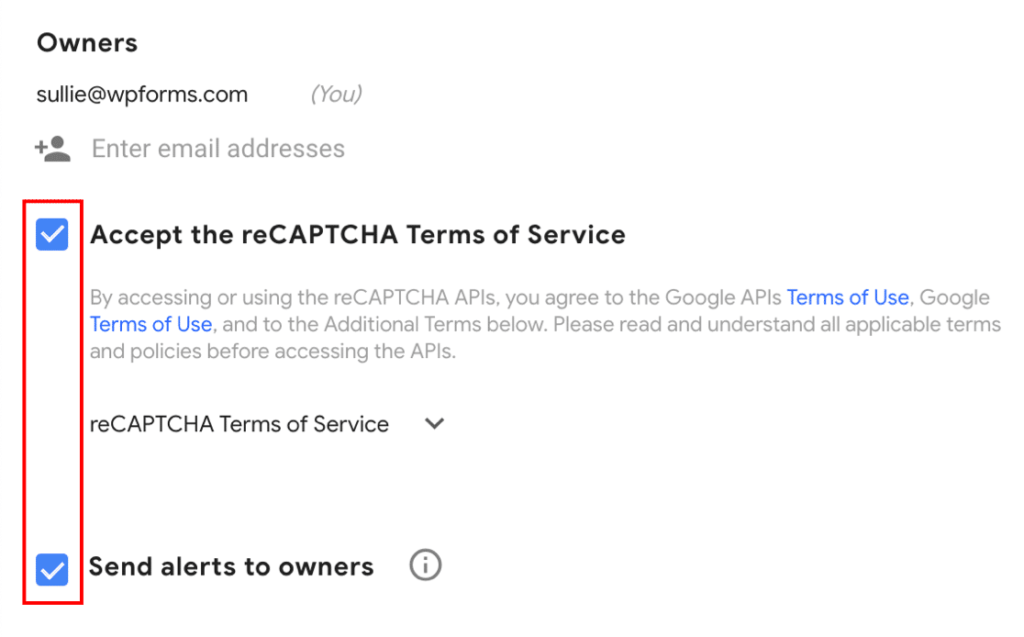 Google reCAPTCHA 条款
