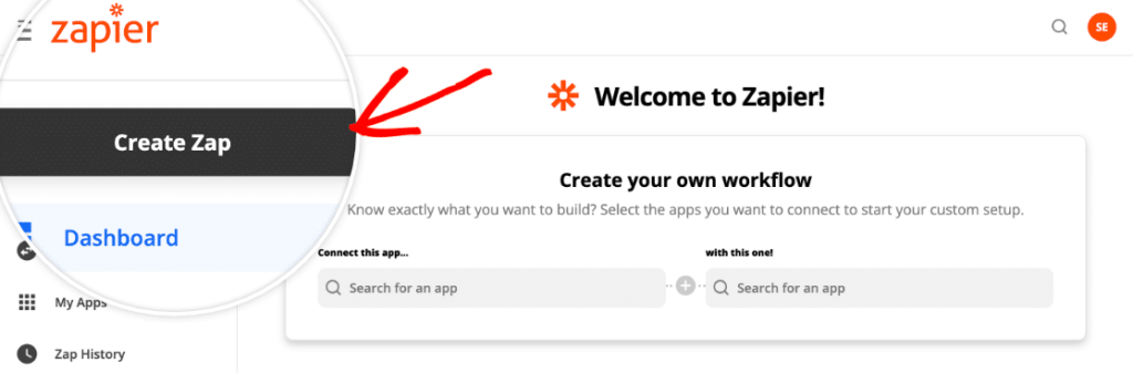 在Zapier 中創建新的zap